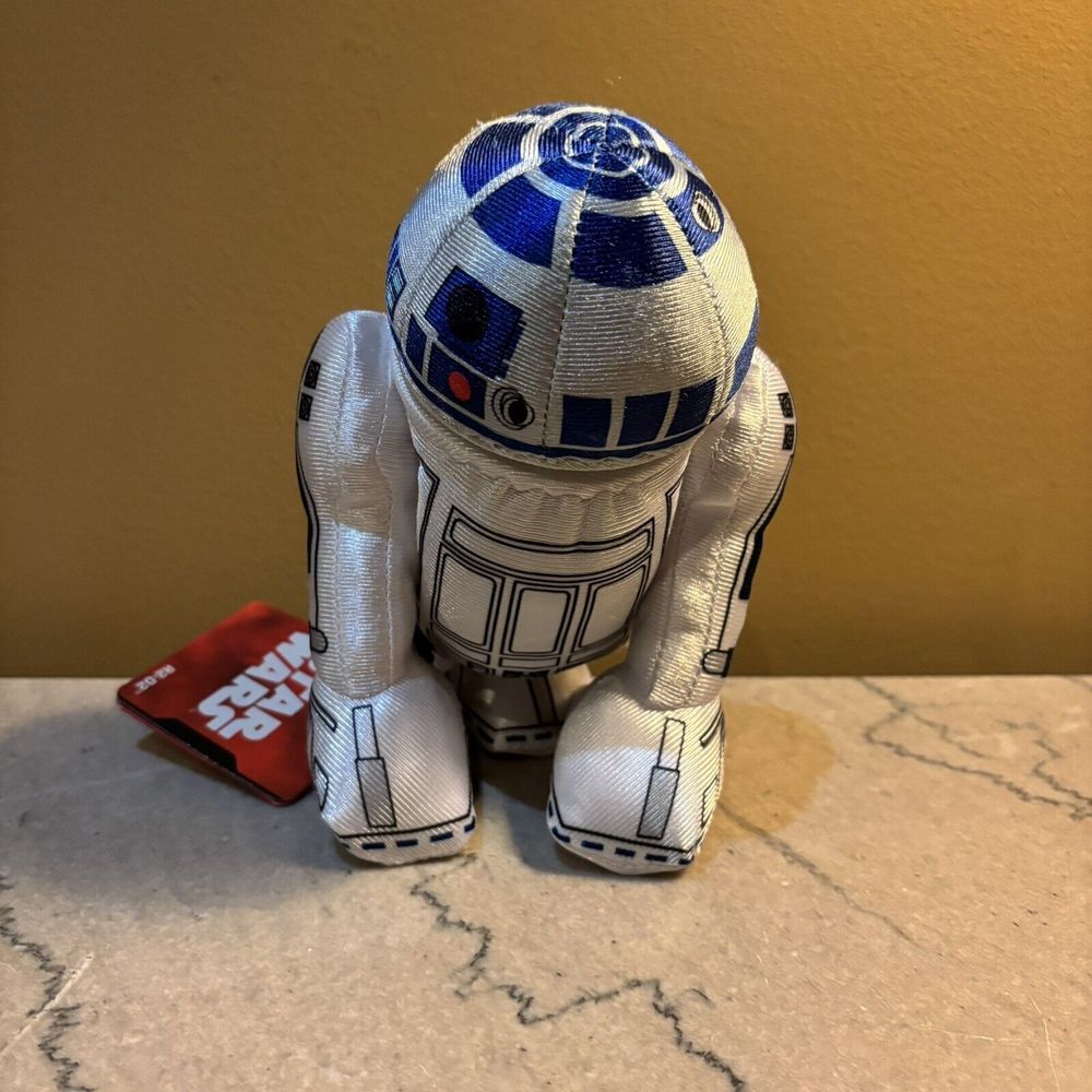Disney Store Lucasfilm Star Wars R2-D2 8" Plush Stuffed Toy Robot‎ Rotate Head